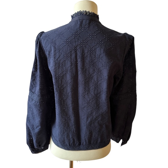 J MCLAUGHLIN FRANCOIS TOP EYELET COTTON BREATHABLE FEMININE BUTTON FRONT CHIC S - Picture 6 of 11